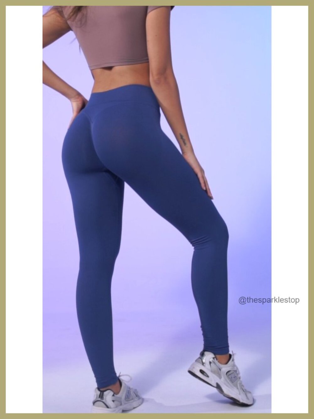 Seamless Impact Leggings Butt Lifting Hidden Scrunch Medium Waist Tummy Control - Picture 6 of 6